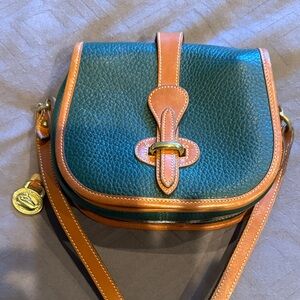 Dooney & Bourke Green and Tan Crossbody Bag